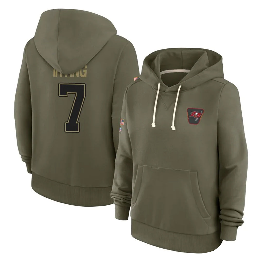 Qdoa TB.Buccaneers #7 Bucky Irving Player Olive Salute To Service Hoodies Stitched Jerseys