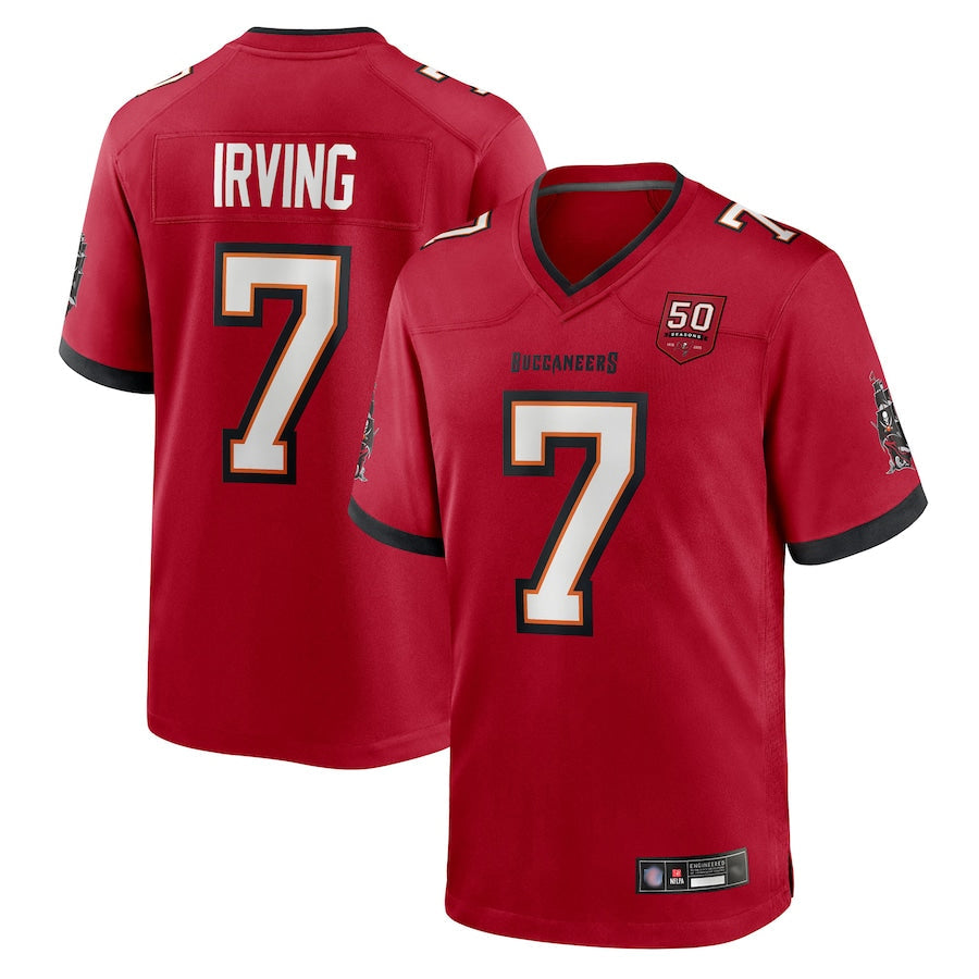 Qdoa TB.Buccaneers #7 Bucky Irving Player Red 50th Anniversary Game Stitched Jerseys