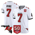 Qdoa TB.Buccaneers #7 Bucky Irving Player White 50th Season Vapor Limited Home Game Stitched Jerseys
