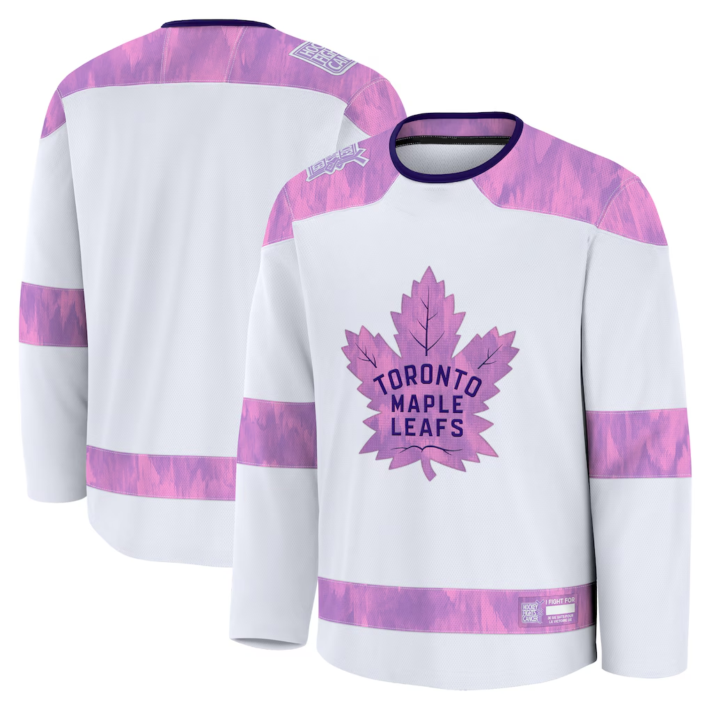 Qdoa T.Maple Leafs White 2024 Hockey Fights Cancer Practice Jerseys