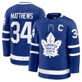 Qdoa T.Maple Leafs #34 Auston Matthews Blue Captain Patch Home Premium Jerseys