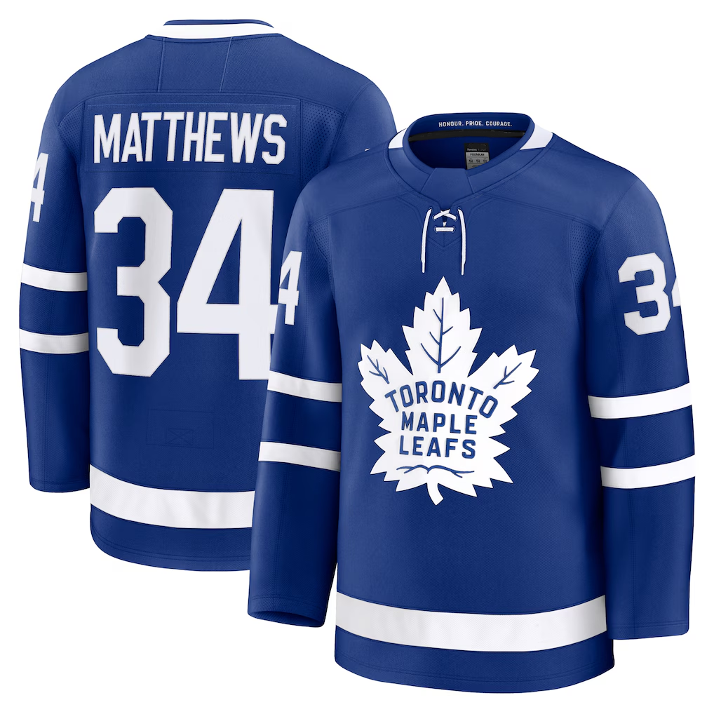 Qdoa T.Maple Leafs #34 Auston Matthews Blue Home Premium Jerseys