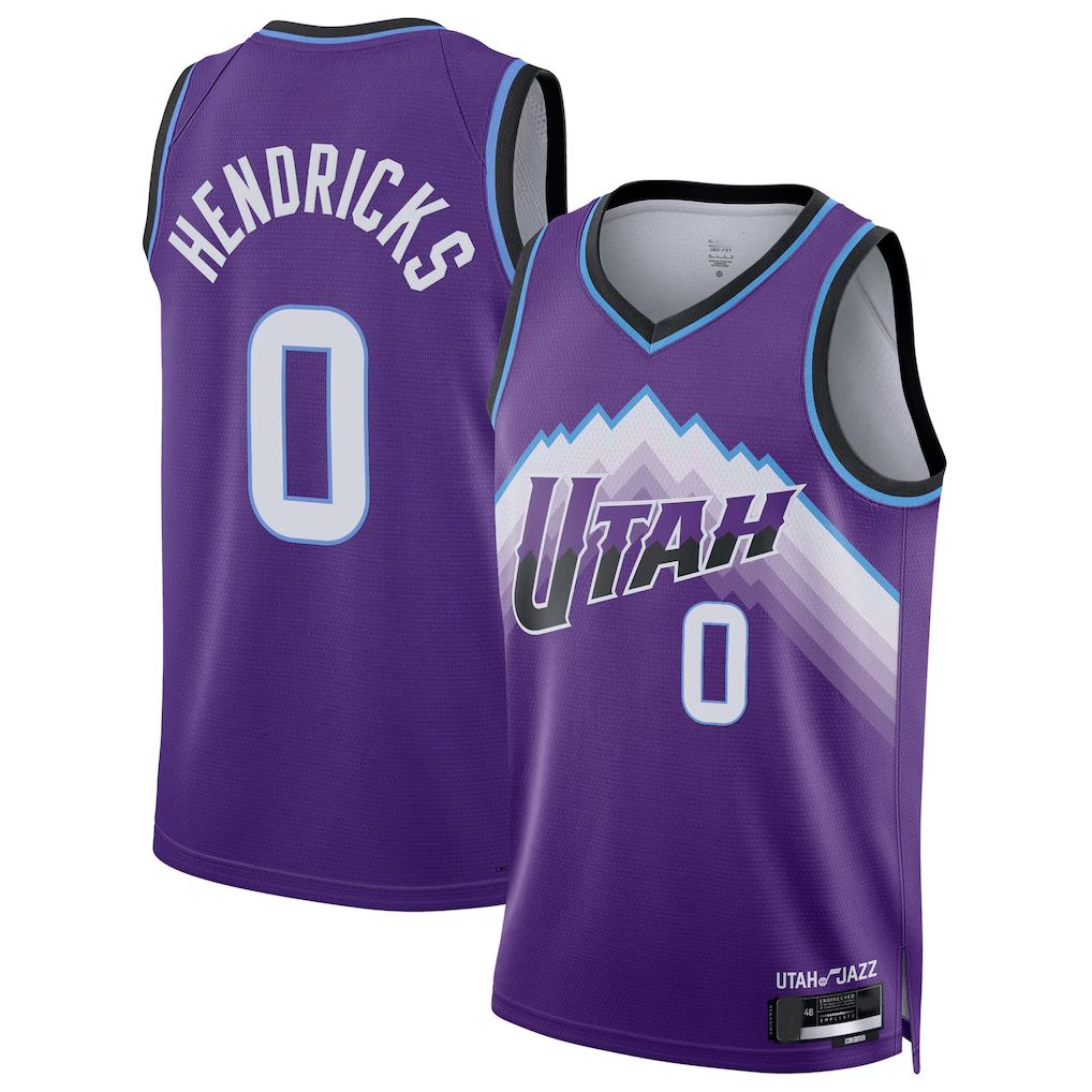 Qdoa U.Jazz #0 Taylor Hendricks Purple Swingman Jerseys - Icon Edition