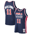 Qdoa U.Jazz #11 Karl Malone Mitchell & Ness Navy 1992 Dream Team Authentic Jerseys