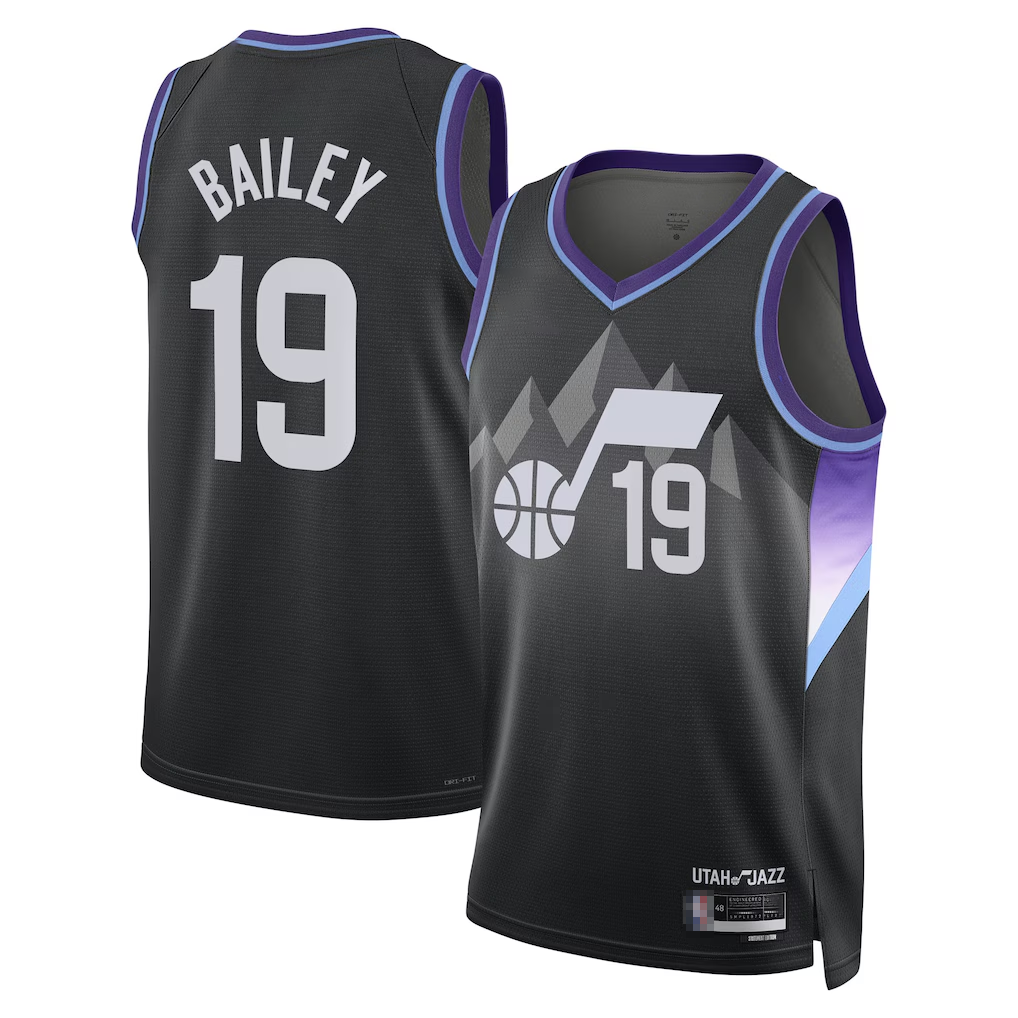 Qdoa U.Jazz #19 Ace Bailey Black Swingman Player Jerseys - Statement Edition