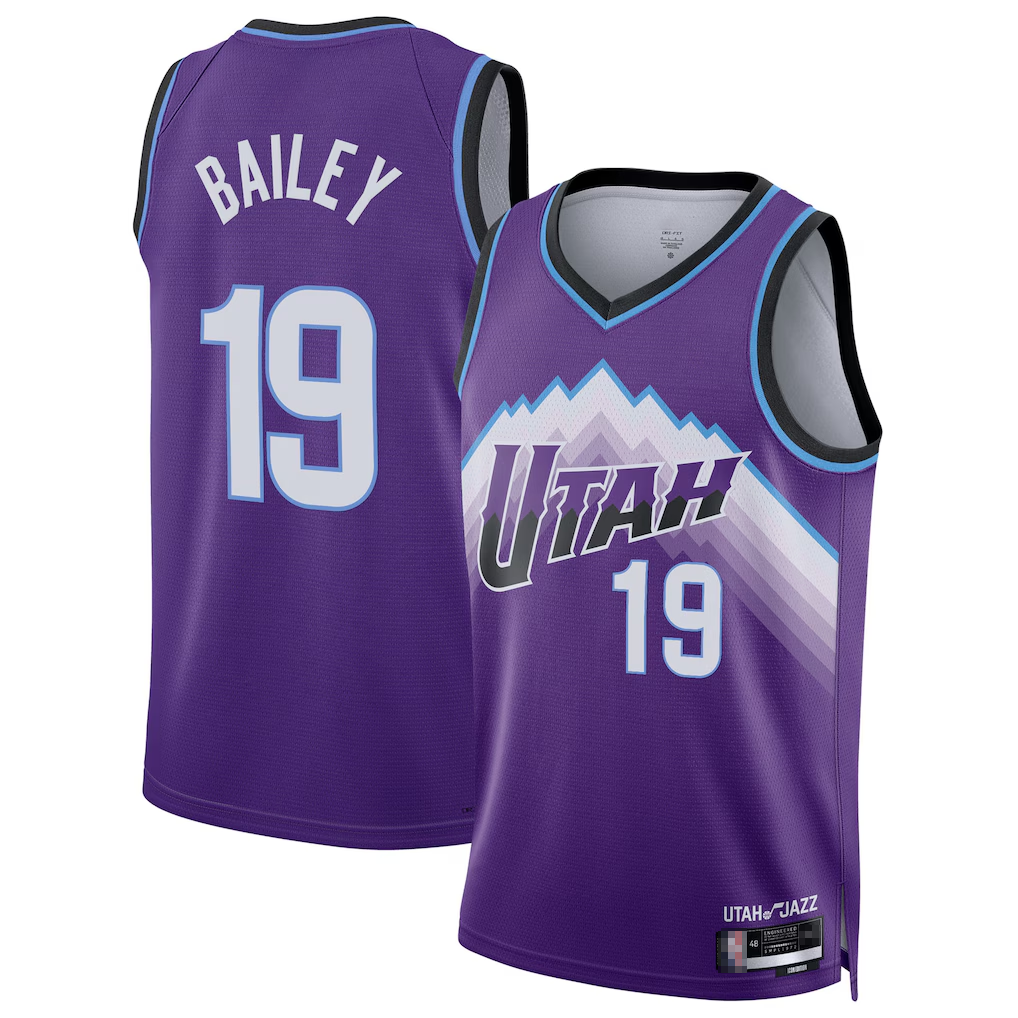 Qdoa U.Jazz #19 Ace Bailey Purple Swingman Jerseys - Icon Edition