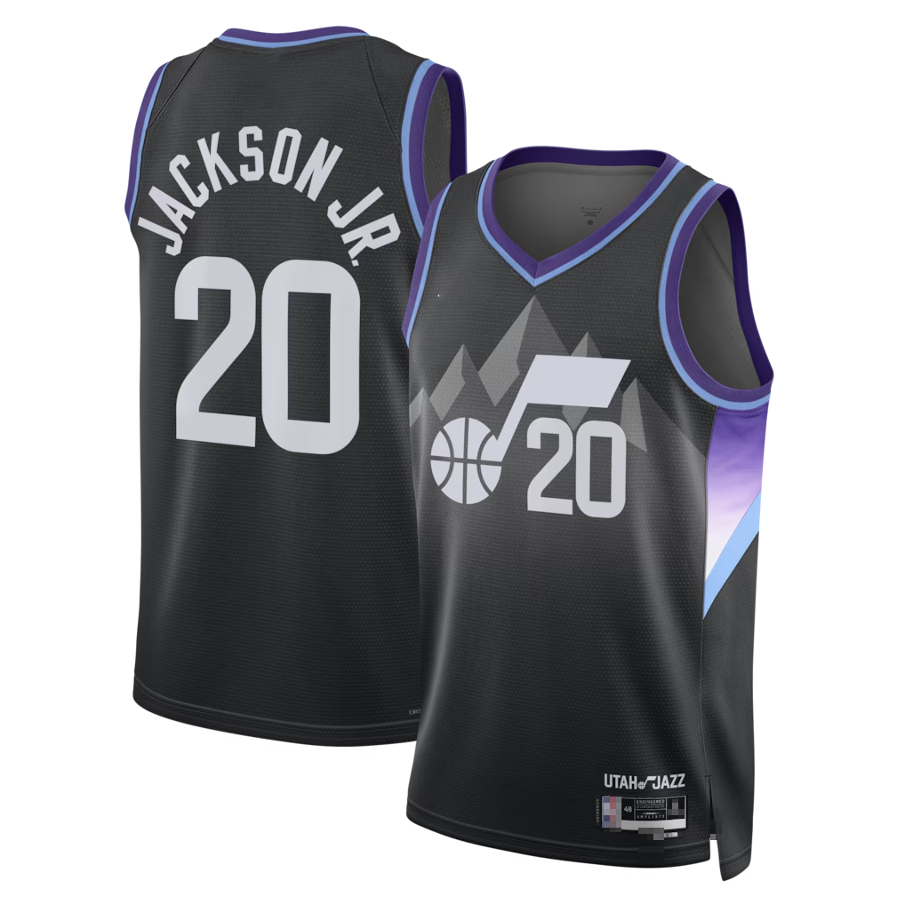Qdoa U.Jazz #20 Jaren Jackson Jr. Black Swingman Jerseys - Statement Edition
