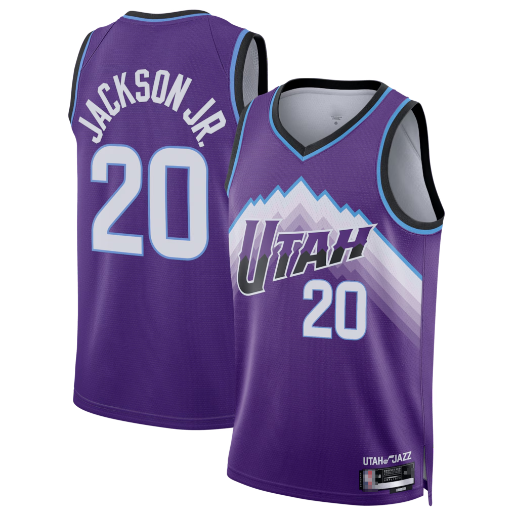 Qdoa U.Jazz #20 Jaren Jackson Jr. Purple Swingman Jerseys- Icon Edition
