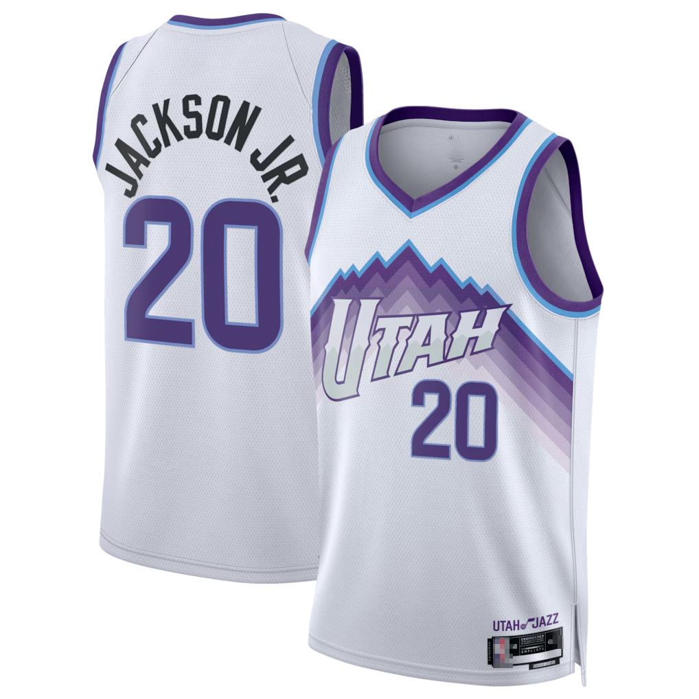 Qdoa U.Jazz #20 Jaren Jackson Jr. White Swingman Jerseys - Association Edition