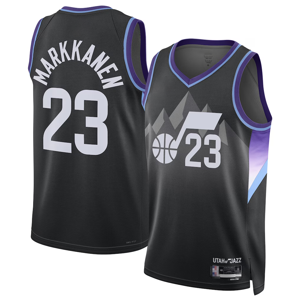 Qdoa U.Jazz #23 Lauri Markkanen Black 2024-2025 Swingman Jerseys - Statement Edition