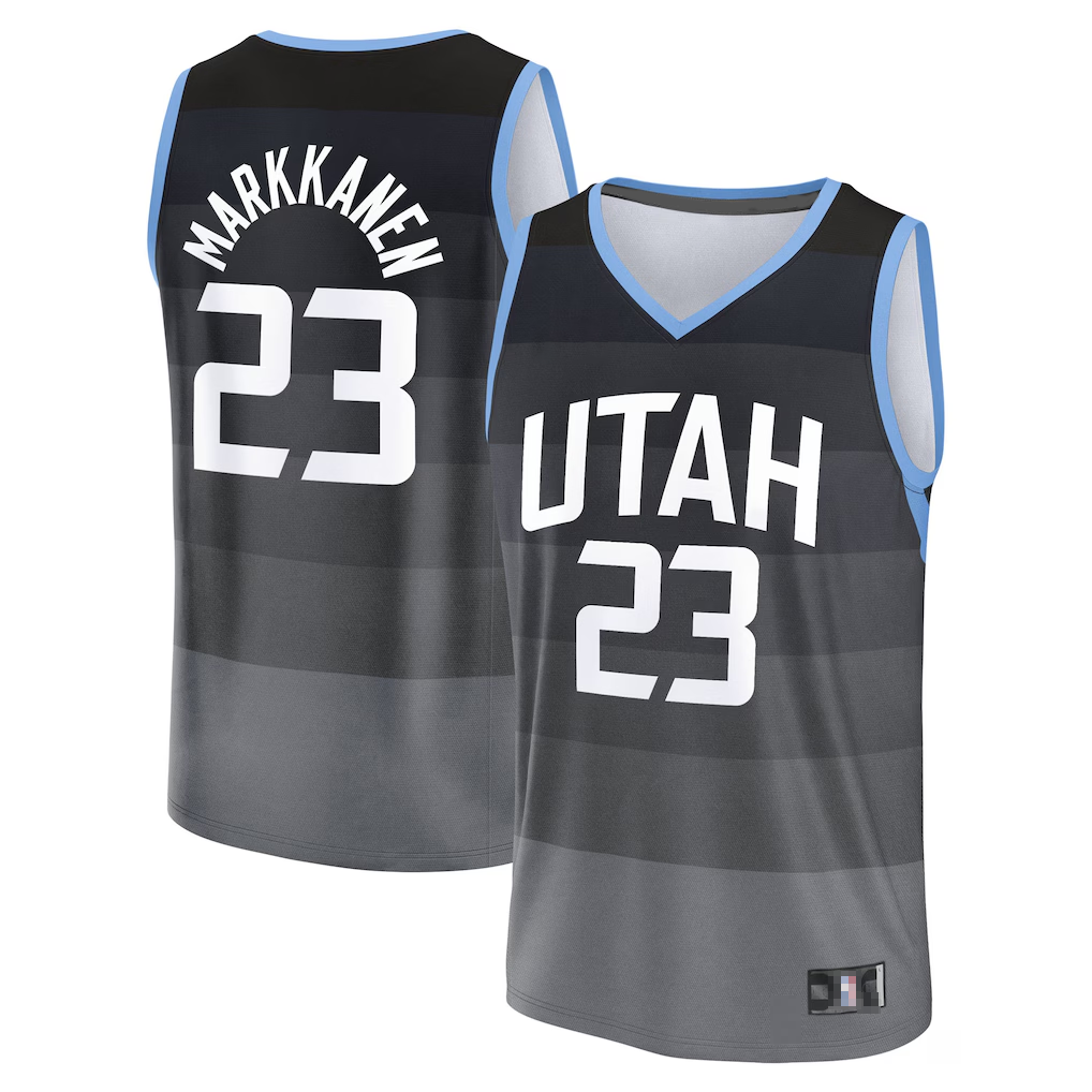 Qdoa U.Jazz #23 Lauri Markkanen Fanatics Black 2025-2026 City Edition Fast Break Jerseys
