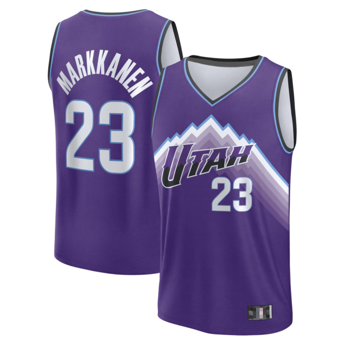 Qdoa U.Jazz #23 Lauri Markkanen Fanatics Purple Fast Break Replica Jerseys - Icon Edition