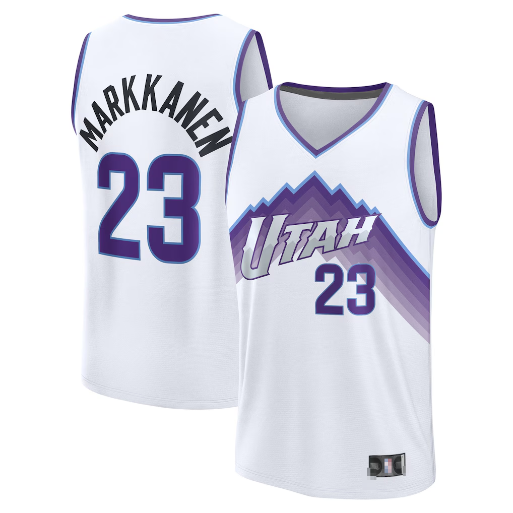 Qdoa U.Jazz #23 Lauri Markkanen Fanatics White Fast Break Replica Player Jerseys - Association Edition