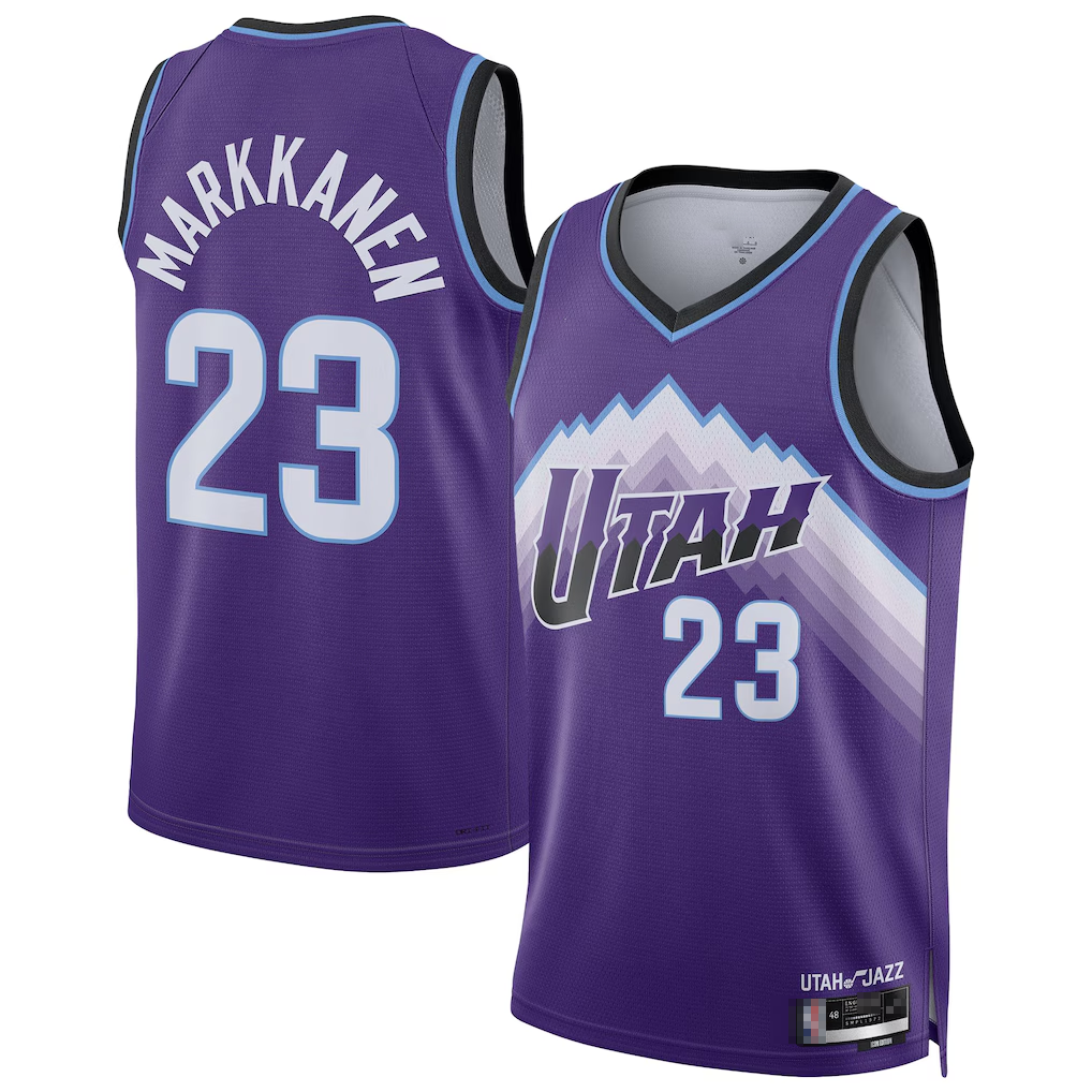 Qdoa U.Jazz #23 Lauri Markkanen Purple Swingman Jerseys - Icon Edition
