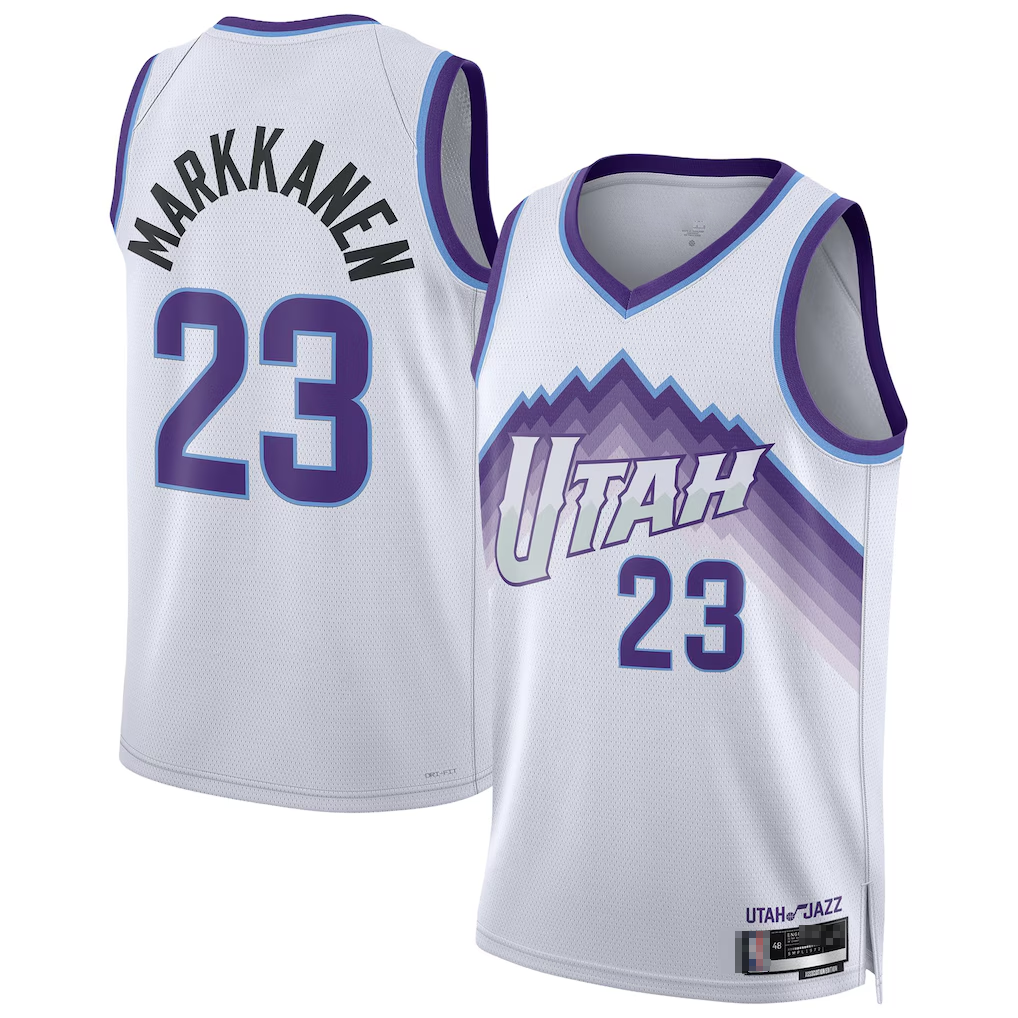 Qdoa U.Jazz #23 Lauri Markkanen White Swingman Jerseys - Association Edition