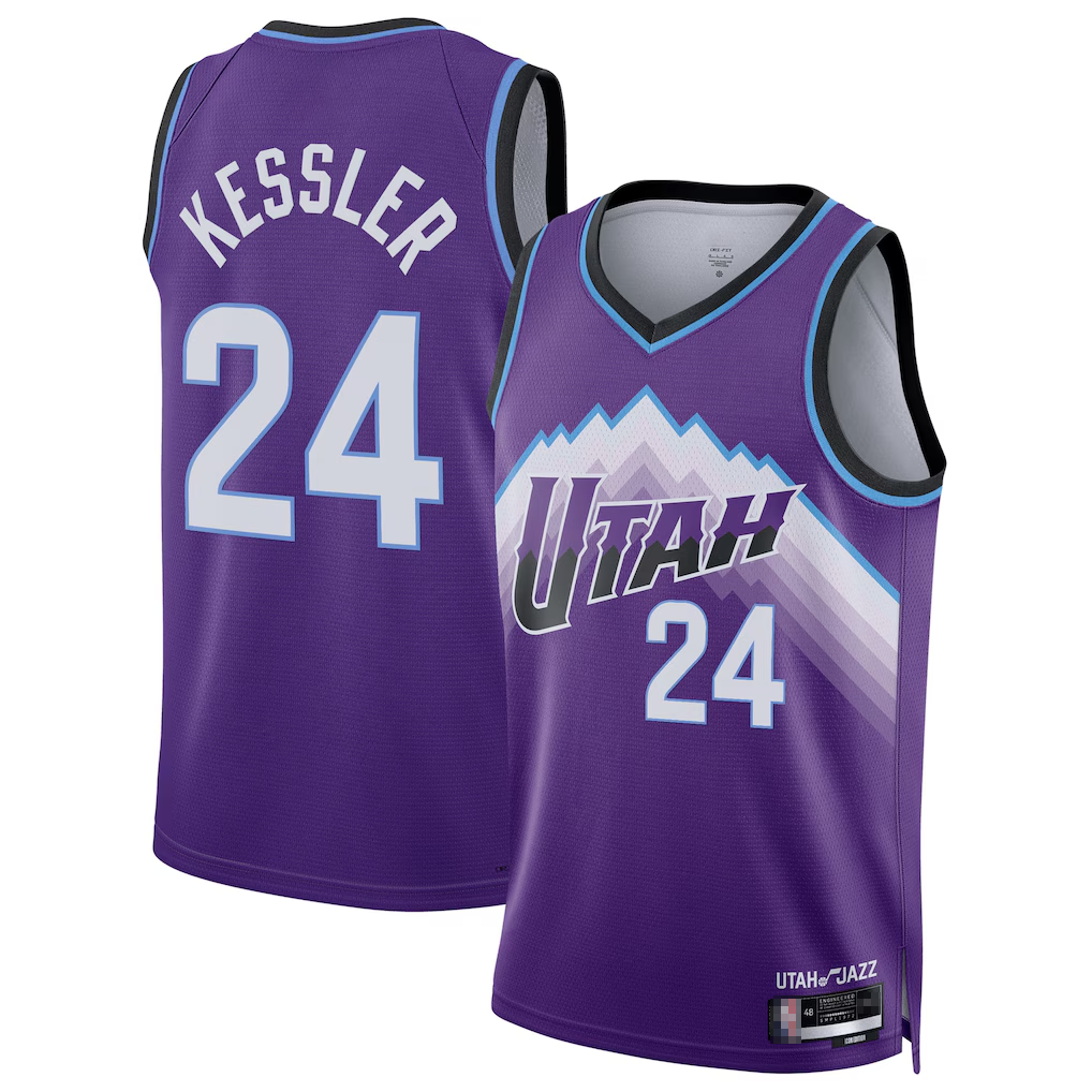 Qdoa U.Jazz #24 Walker Kessler Purple Swingman Jerseys- Icon Edition