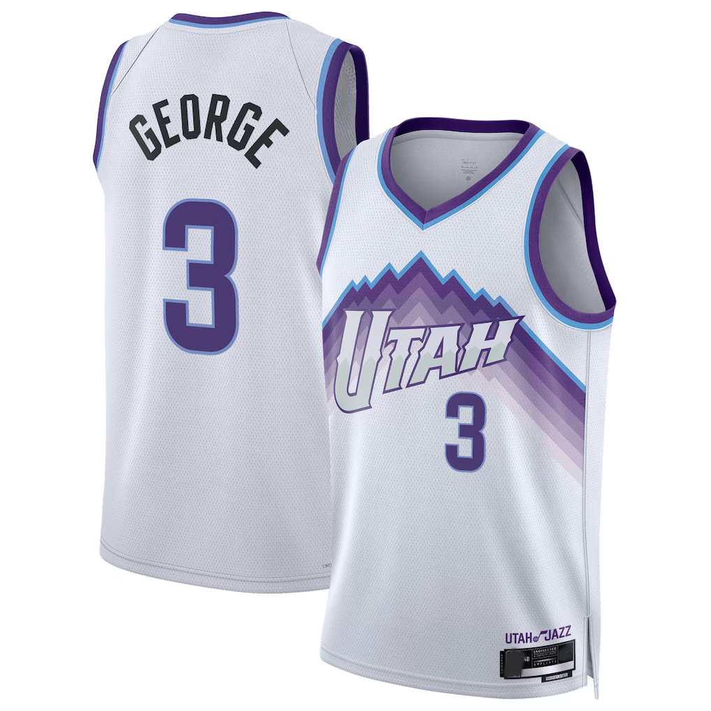 Qdoa U.Jazz #3 Keyonte George White Swingman Jerseys - Association Edition
