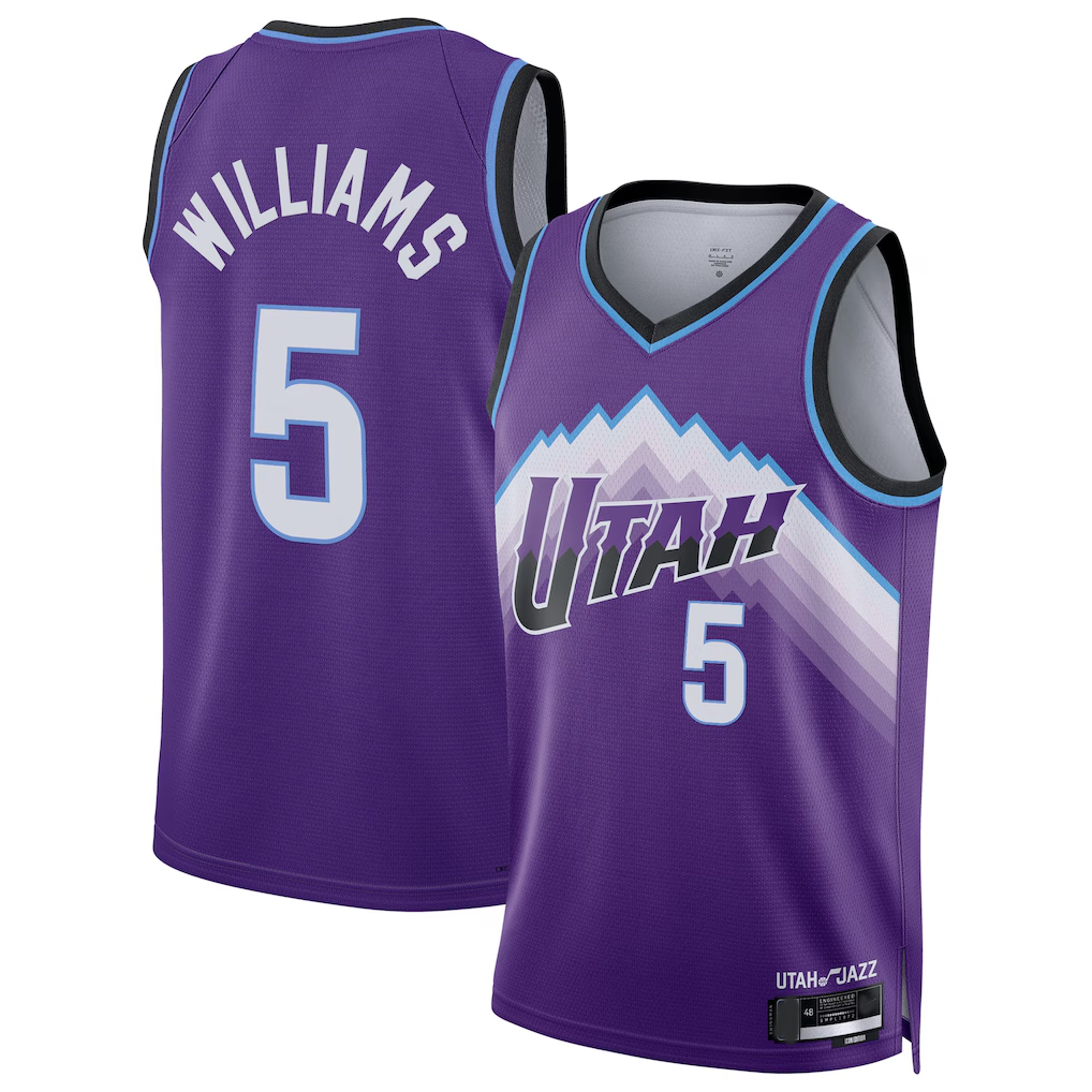 Qdoa U.Jazz #5 Cody Williams Purple Swingman Jerseys - Icon Edition