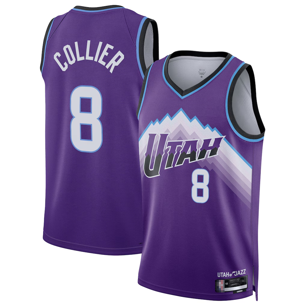 Qdoa U.Jazz #8 Isaiah Collier Purple Swingman Jerseys - Icon Edition