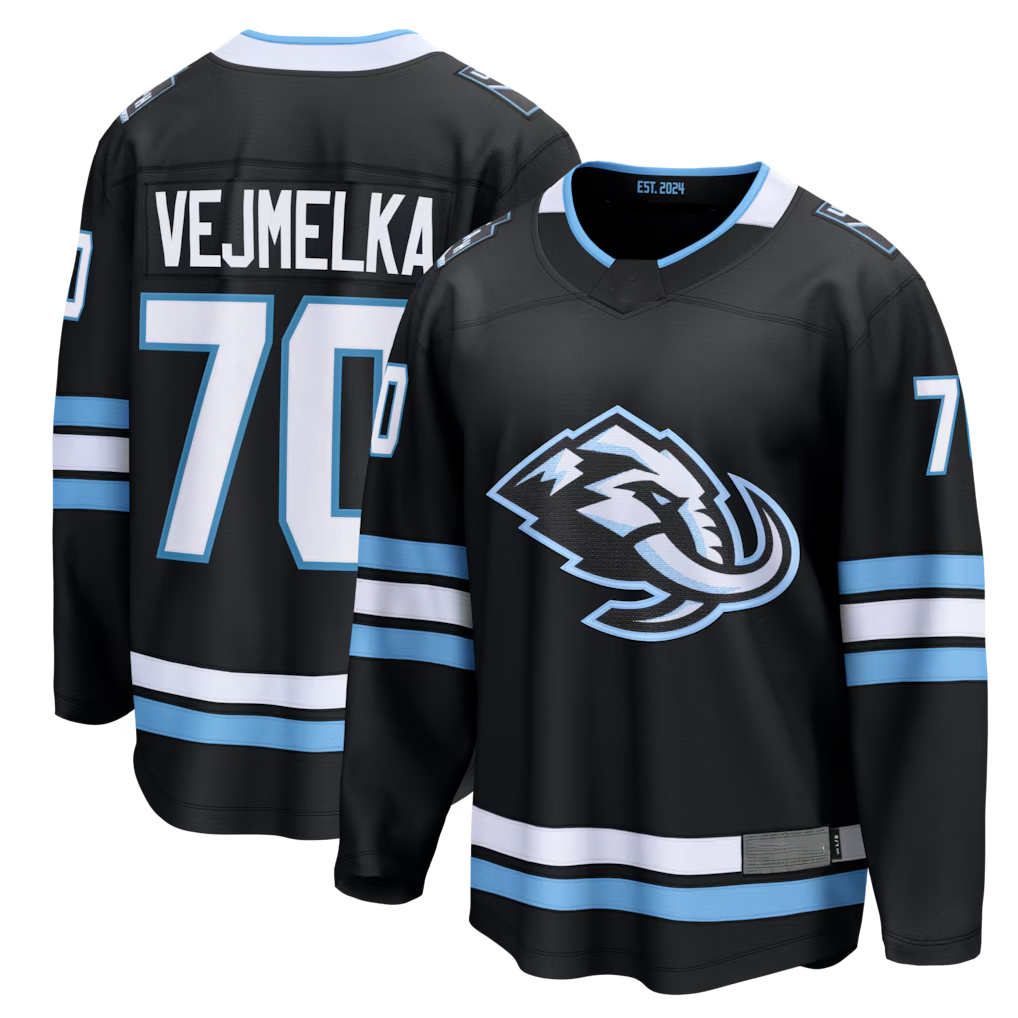 Qdoa U.Mammoth #70 Karel Vejmelka Black Home Breakaway Jerseys