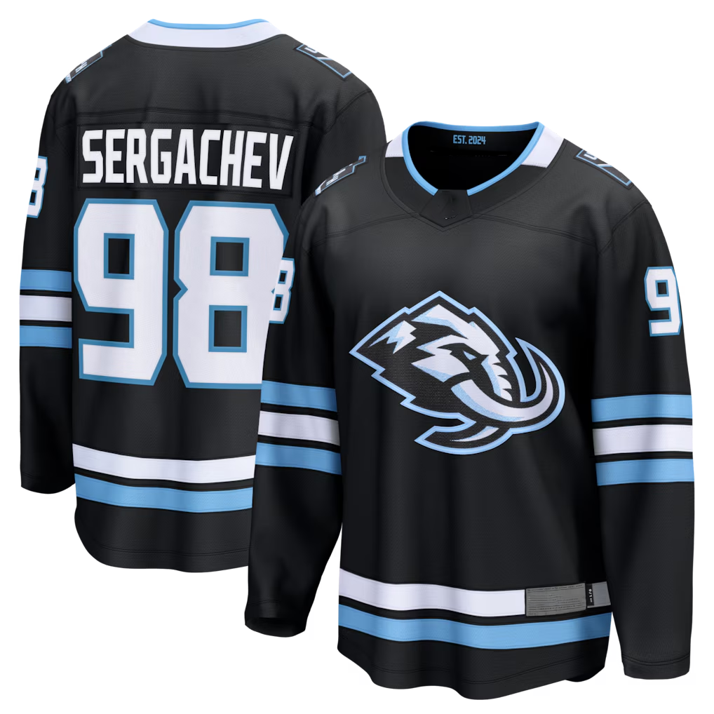 Qdoa U.Mammoth #98 Mikhail Sergachev Black Home Breakaway Player Jerseys