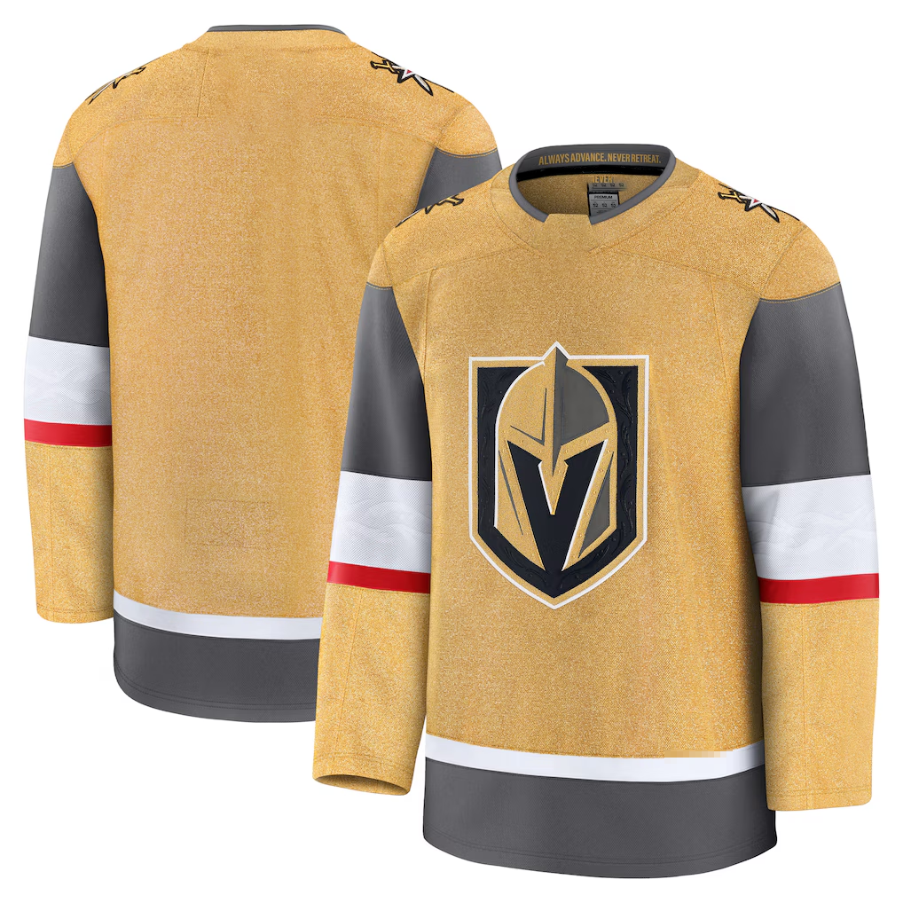 Qdoa V.Golden Knights Gold Home Premium Jerseys