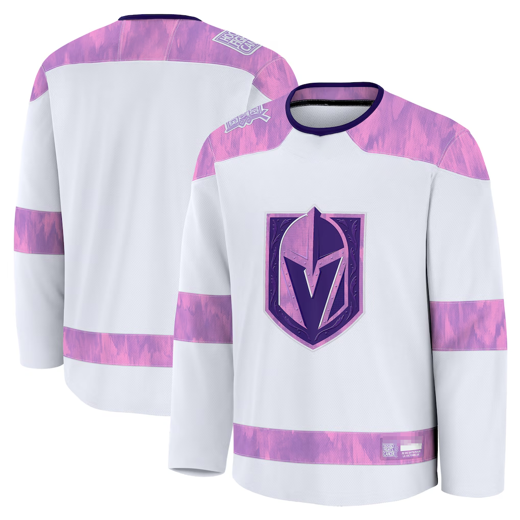 Qdoa V.Golden Knights White 2024 Hockey Fights Cancer Practice Jerseys