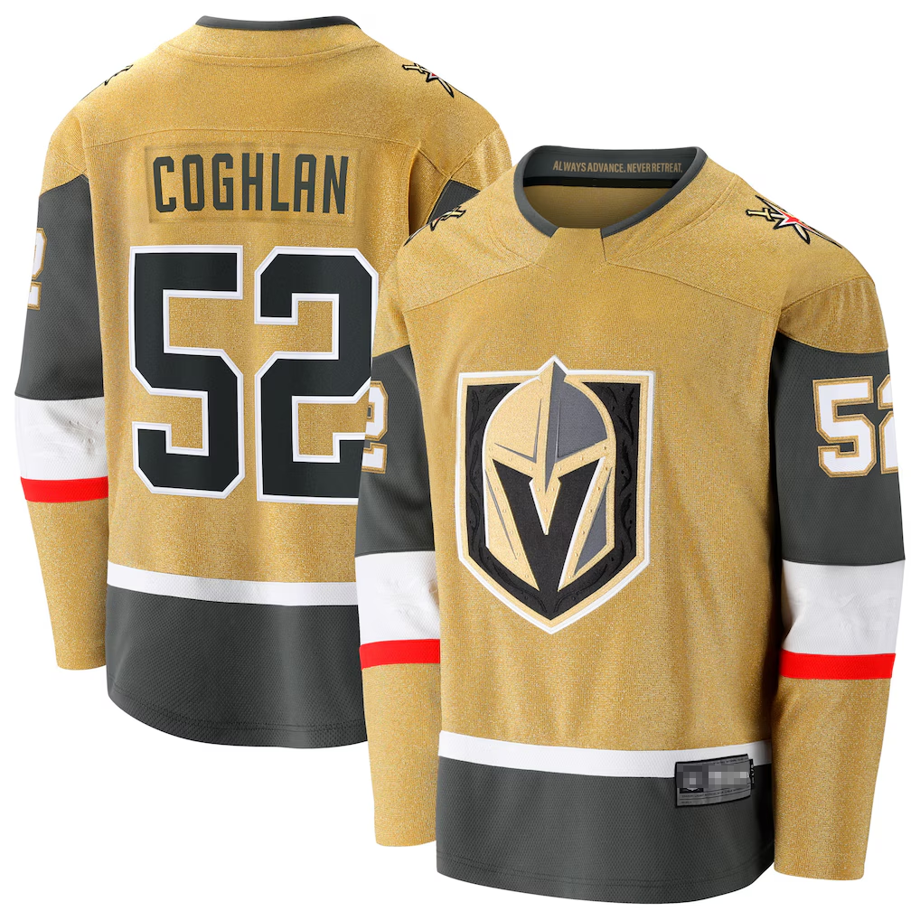 Qdoa V.Golden Knights #52 Dylan Coghlan Gold Home Breakaway Jerseys