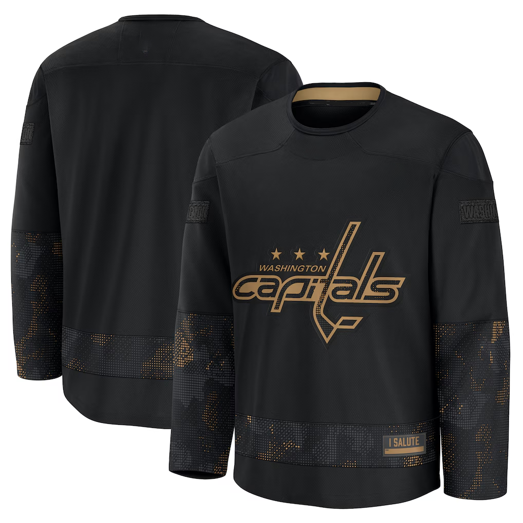 Qdoa W.Capitals Black 2024 Military Appreciation Practice Jerseys
