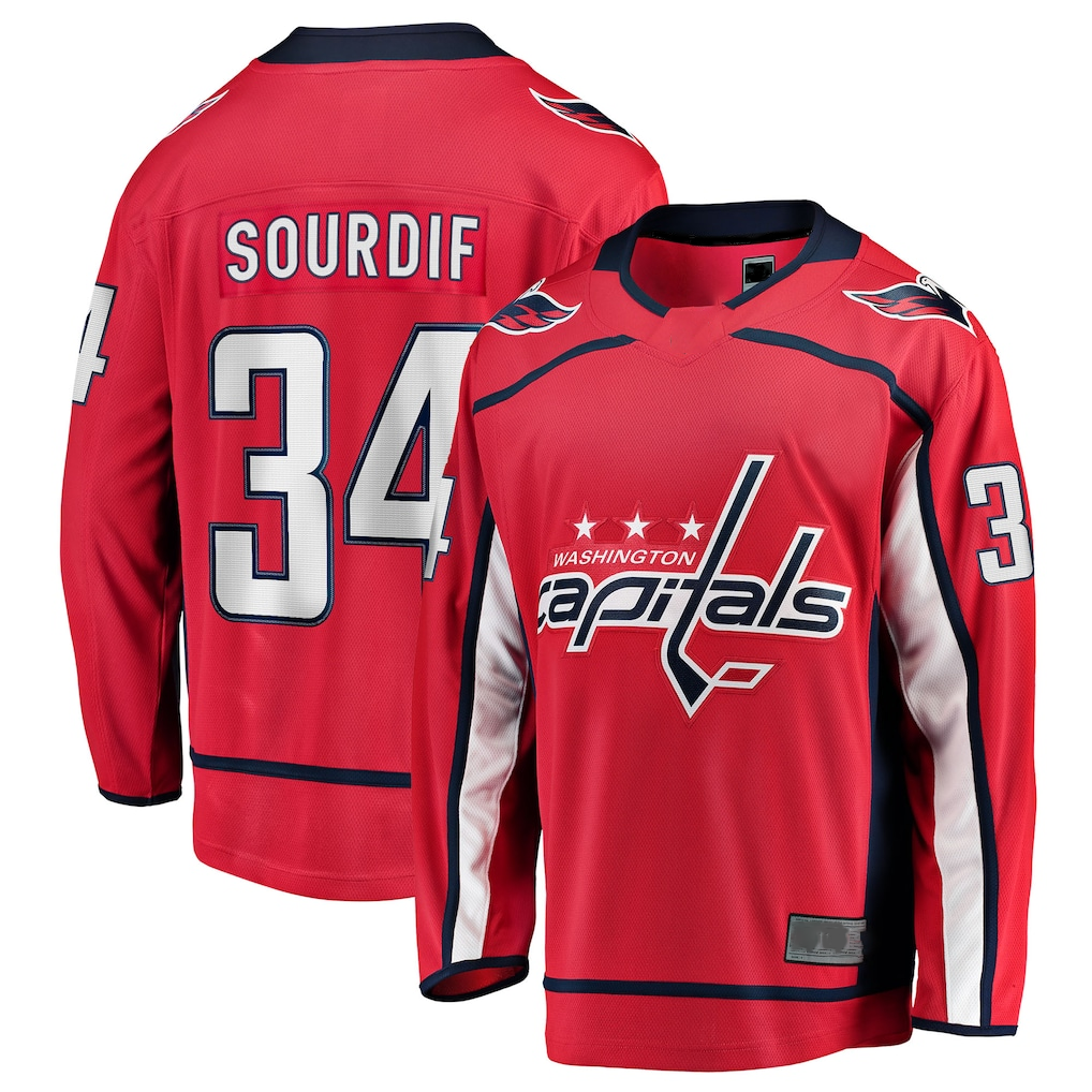 Qdoa W.Capitals #34 Justin Sourdif Red Home Breakaway Jerseys
