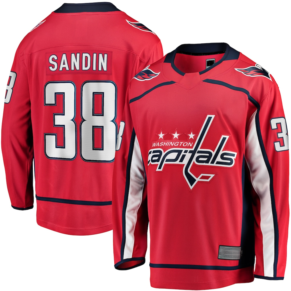 Qdoa W.Capitals #38 Rasmus Sandin Red Home Breakaway Jerseys