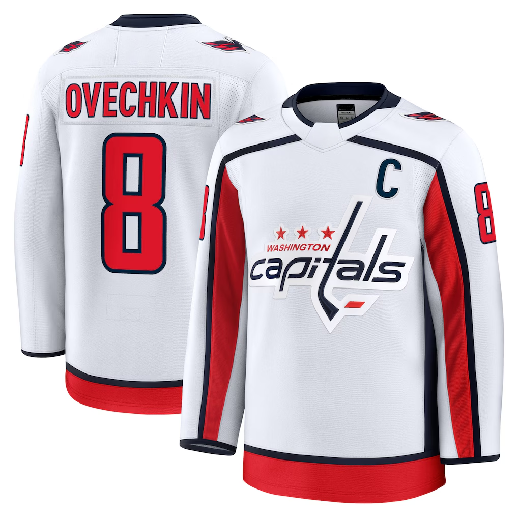 Qdoa W.Capitals #8 Alexander Ovechkin White Away Premium Jerseys
