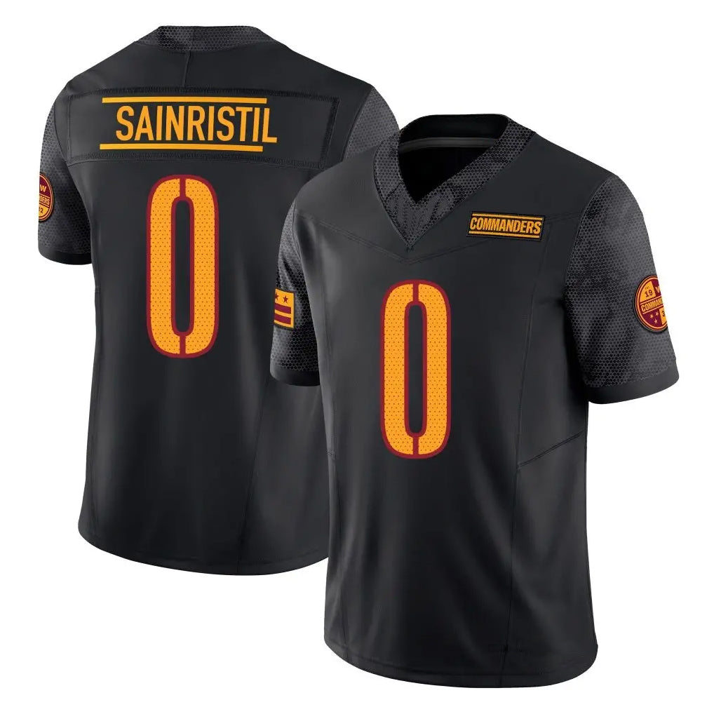 Qdoa W.Commanders #0 Mike Sainristil Player Black Vapor F.U.S.E. Limited Stitched Jerseys