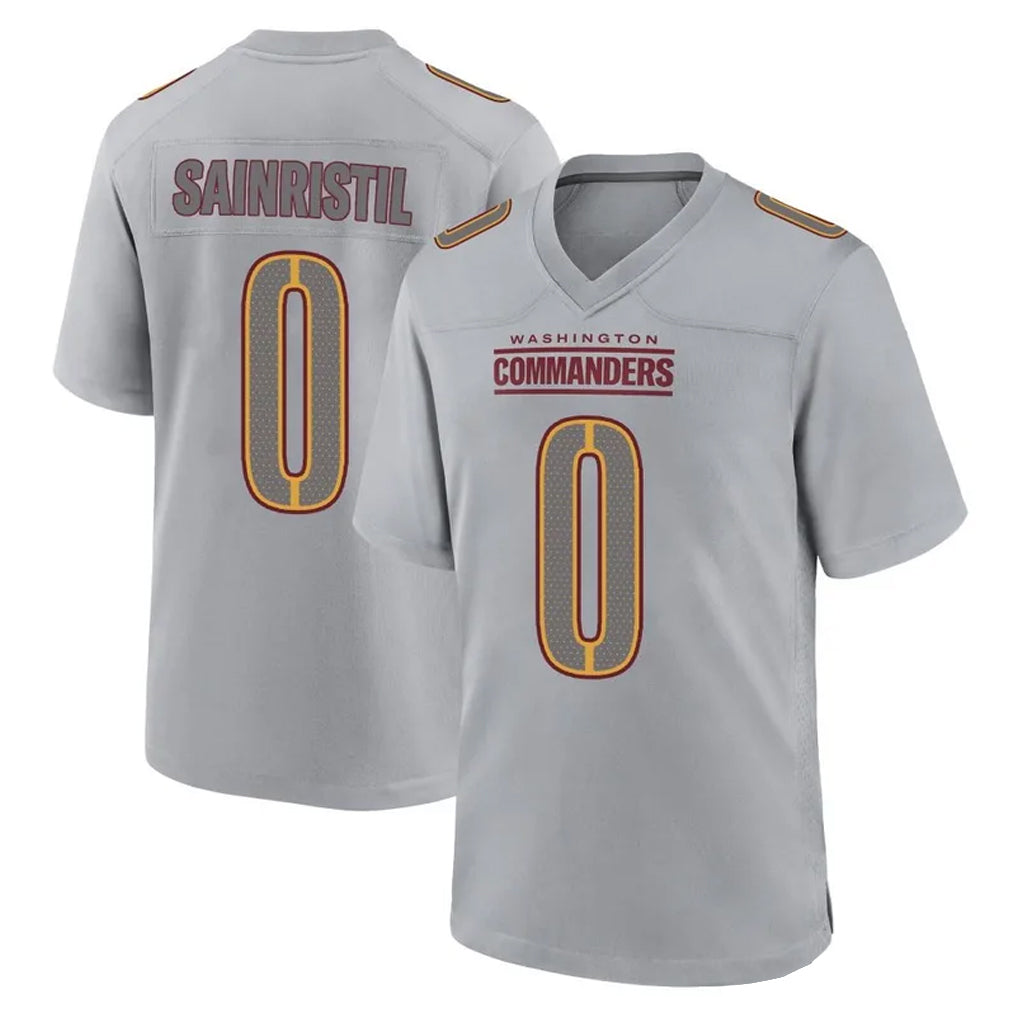 Qdoa W.Commanders #0 Mike Sainristil Player Gray Atmosphere Fashion Home Game Stitched Jerseys