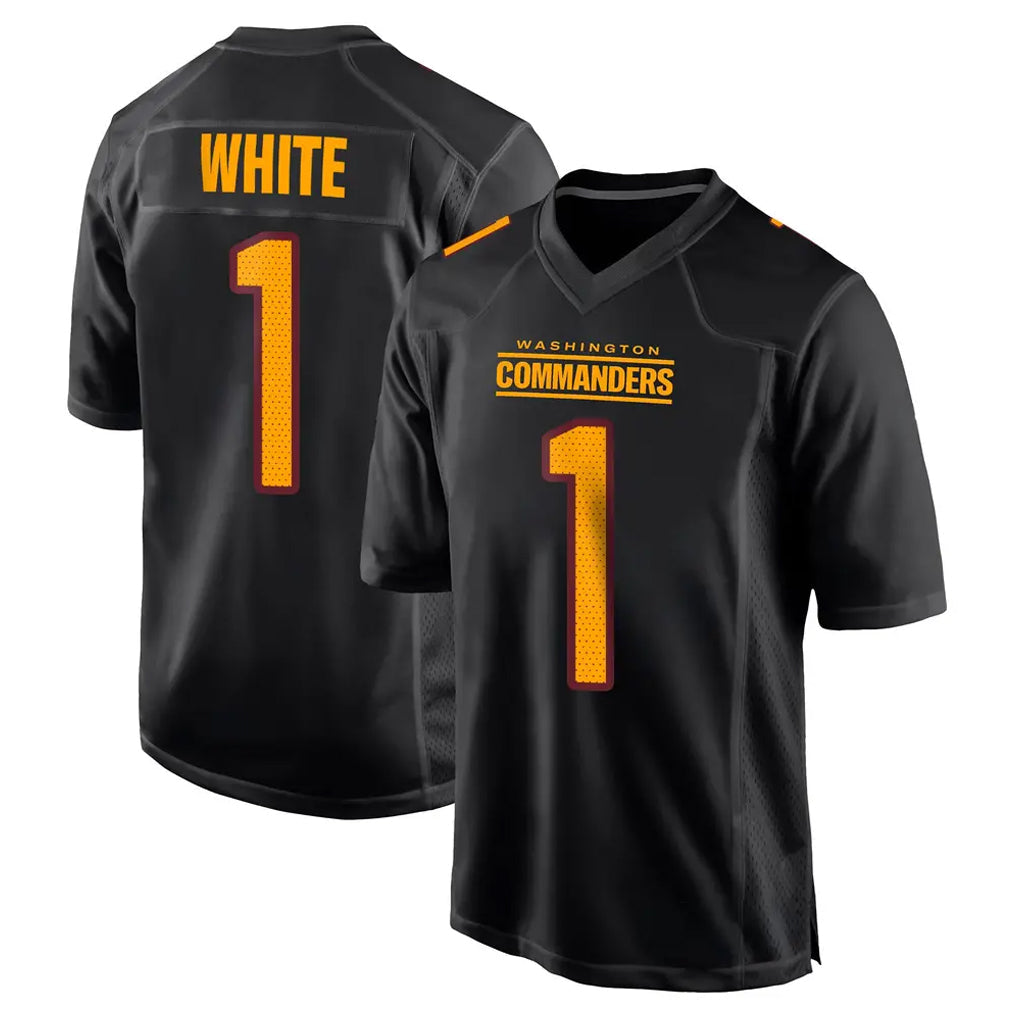 Qdoa W.Commanders #1 Rachaad White Player Black Carbon Fashion Home Game Stitched Jerseys