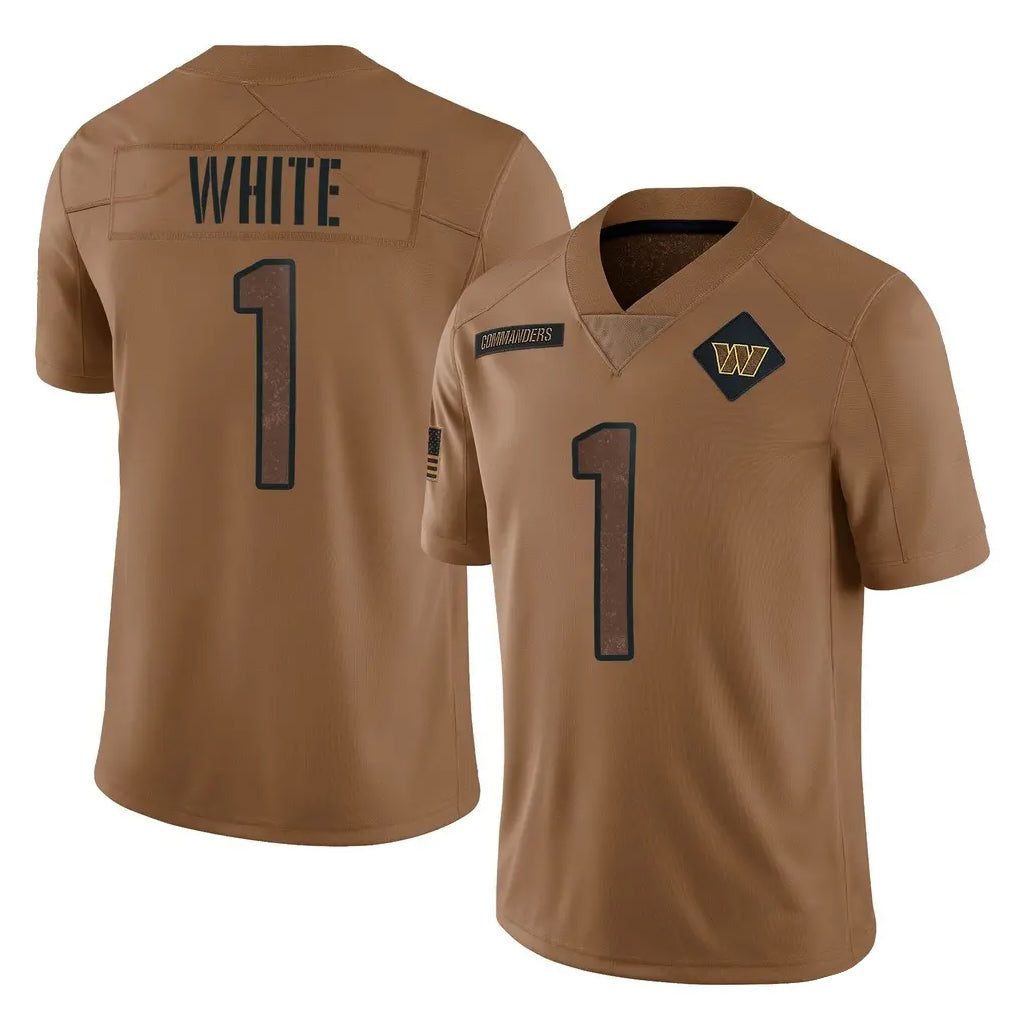 Qdoa W.Commanders #1 Rachaad White Player Brown Limited Salute To Service Home Game Stitched Jerseys
