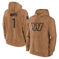 Qdoa W.Commanders #1 Rachaad White Player Brown Limited Salute to Service Pullover Hoodies Game Stitched Jerseys