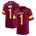 Qdoa W.Commanders #1 Rachaad White Player Burgundy Home Game Stitched Jerseys
