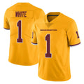 Qdoa W.Commanders #1 Rachaad White Player Gold Limited Color Rush Home Game Stitched Jerseys