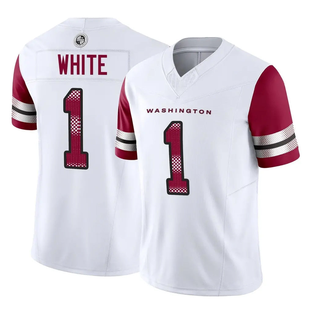 Qdoa W.Commanders #1 Rachaad White Player White Vapor F.U.S.E. Limited Home Game Stitched Jerseys
