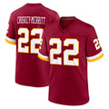 Qdoa W.Commanders #22 Jacory Croskey-Merritt Player Burgundy Game Home Stitched Jerseys