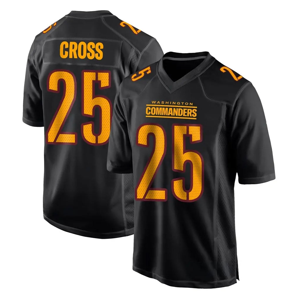 Qdoa W.Commanders #25 Nick Cross Player Black Carbon Fashion Home Game Stitched Jerseys