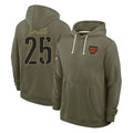 Qdoa W.Commanders #25 Nick Cross Player Olive Salute to Service Pullover Hoodies Limited Home Stitched Jerseys