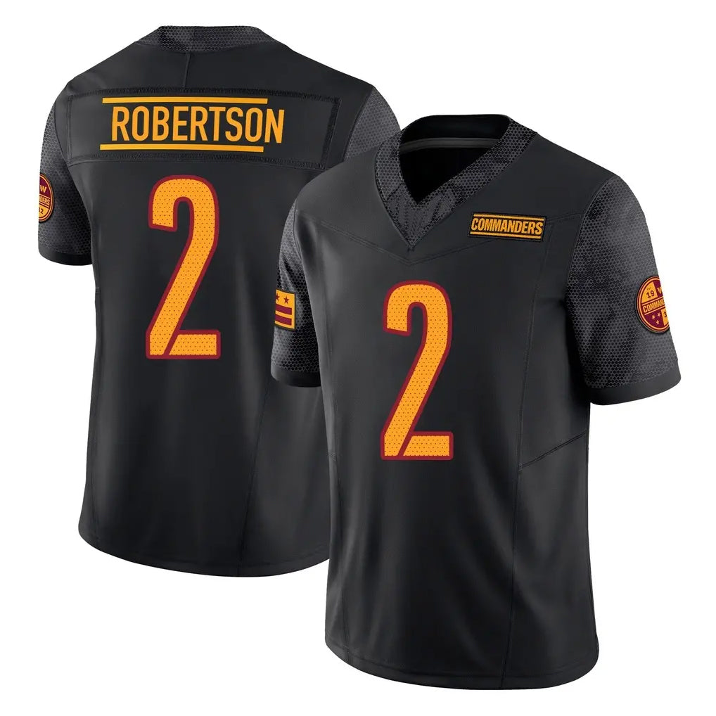 Qdoa W.Commanders #2 Amik Robertson Player Black Limited Vapor F.U.S.E. Home Game Stitched Jerseys