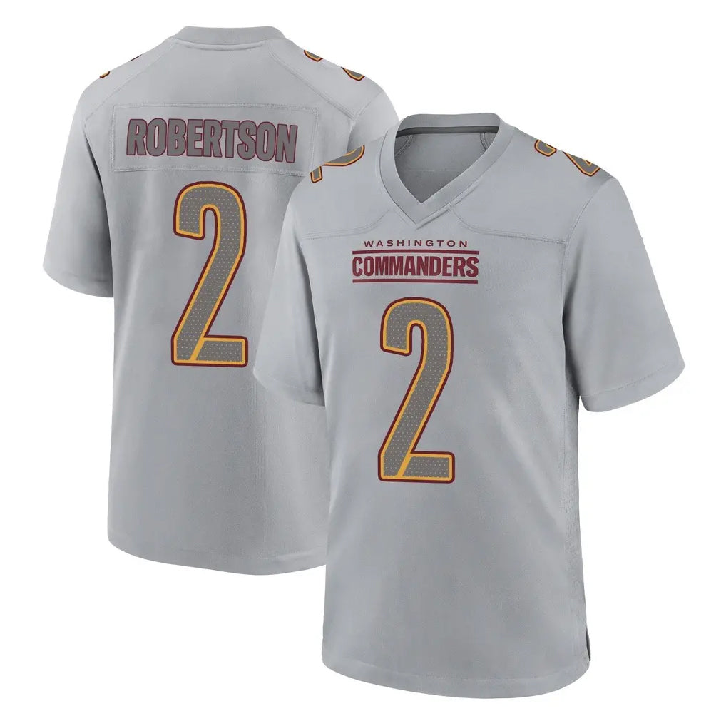 Qdoa W.Commanders #2 Amik Robertson Player Gray Atmosphere Fashion Home Game Stitched Jerseys