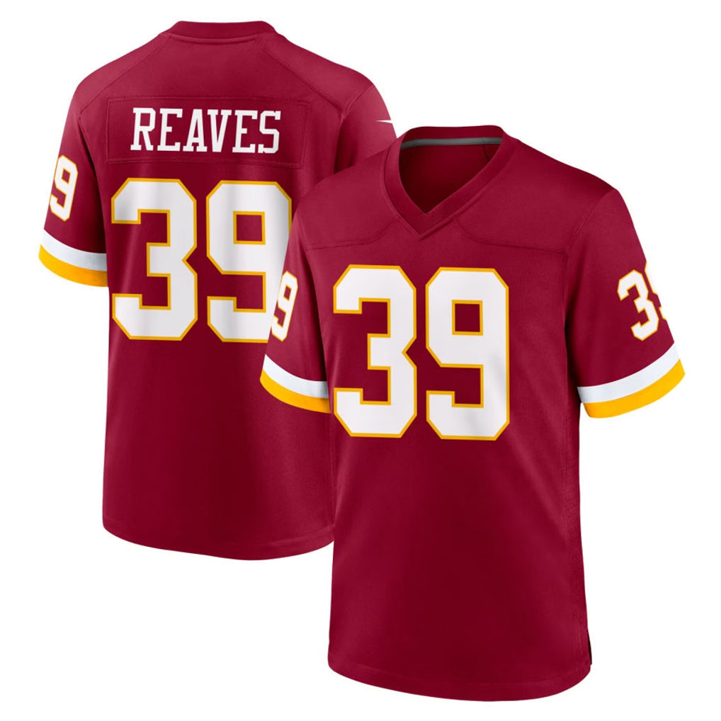 Qdoa W.Commanders #39 Jeremy Reaves Player Burgundy Game Home Stitched Jerseys