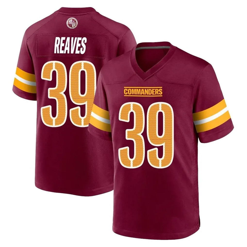 Qdoa W.Commanders #39 Jeremy Reaves Player Burgundy Home Game Stitched Jerseys
