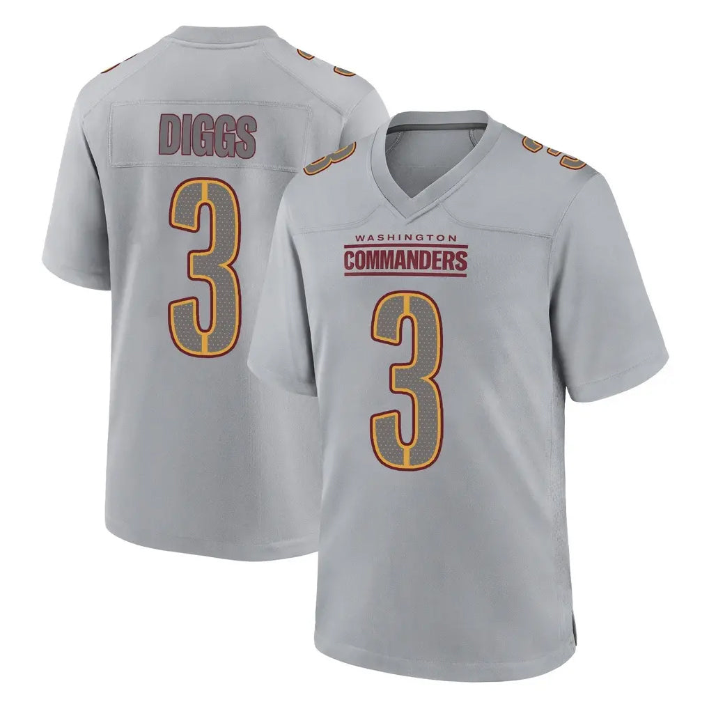 Qdoa W.Commanders #3 Stefon Diggs Player Gray Atmosphere Fashion Home Game Stitched Jerseys