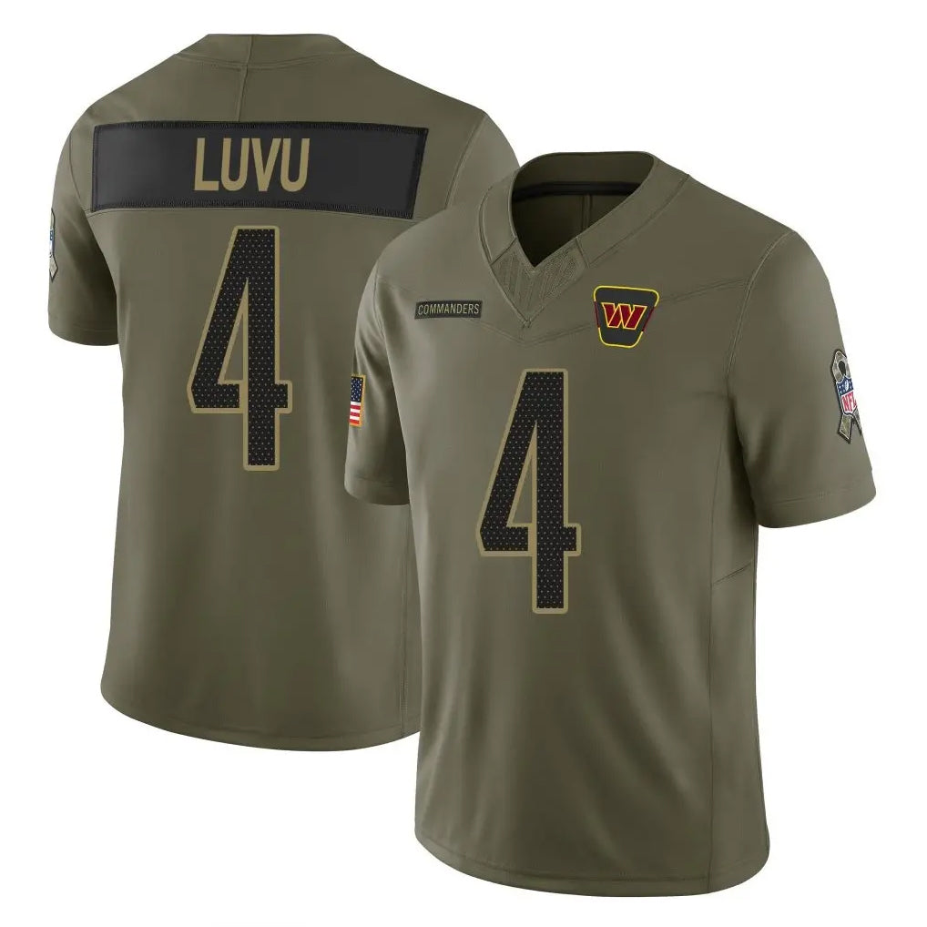 Qdoa W.Commanders #4 Frankie Luvu Player Olive 2025 Salute To Service Limited Home Game Stitched Jerseys
