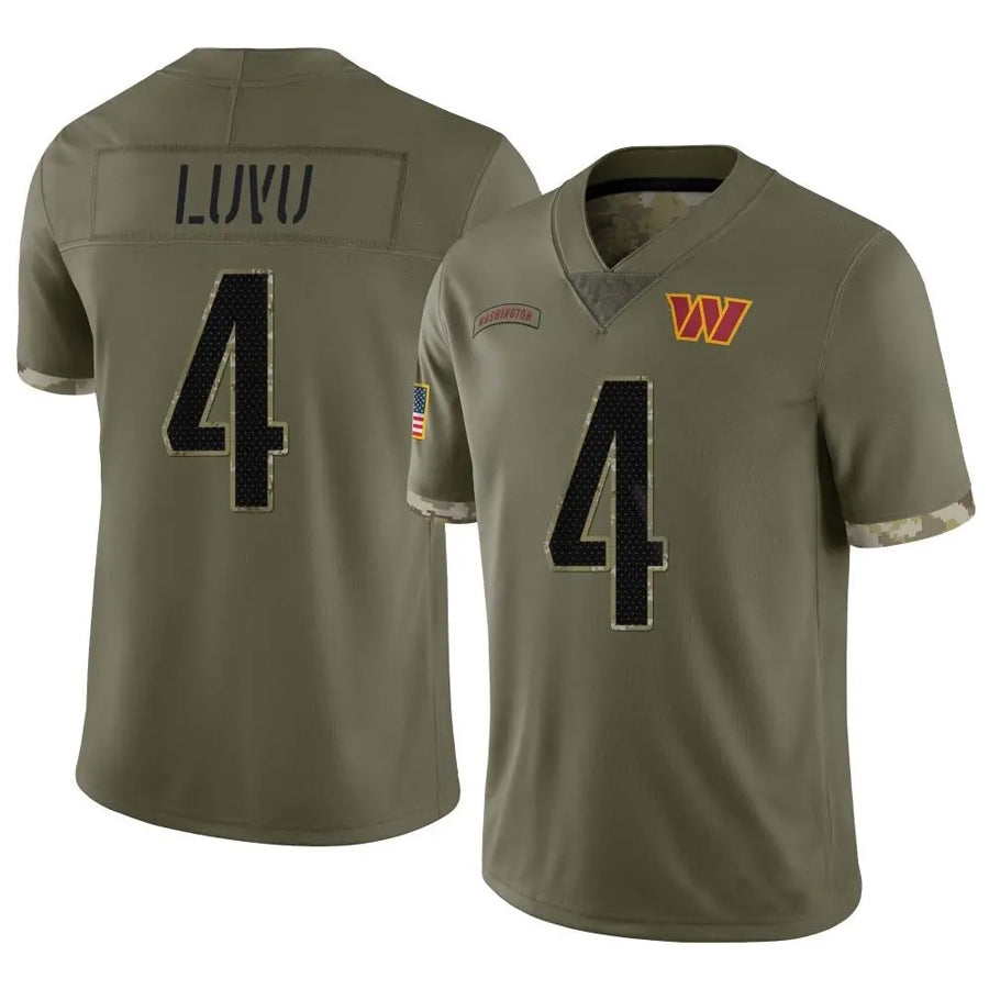 Qdoa W.Commanders #4 Frankie Luvu Player White Game Football Jersey